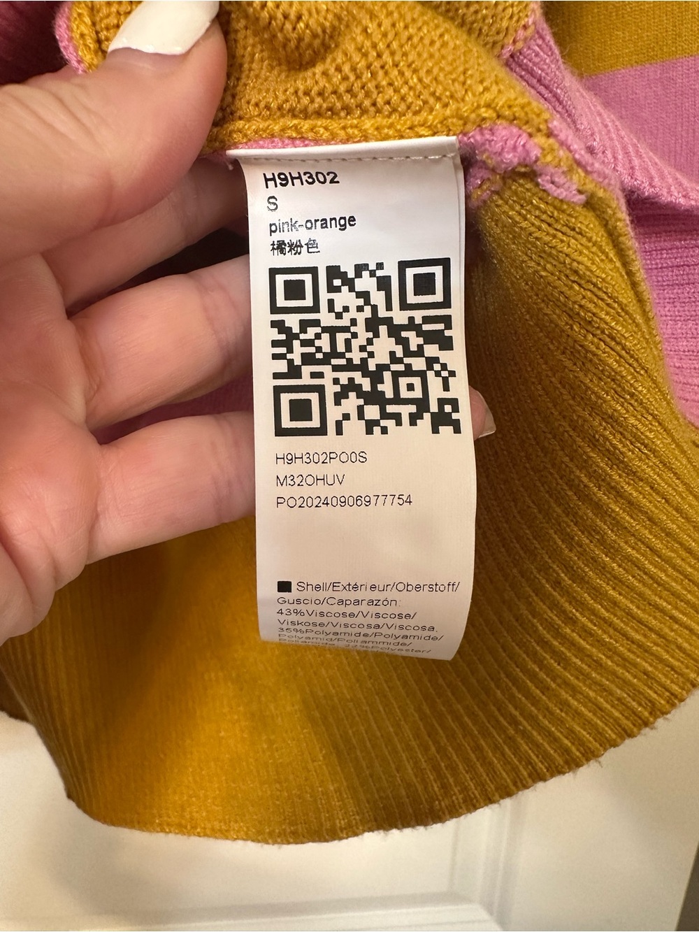 Pink and Mustard Striped Sweater - Picture 5 of 9